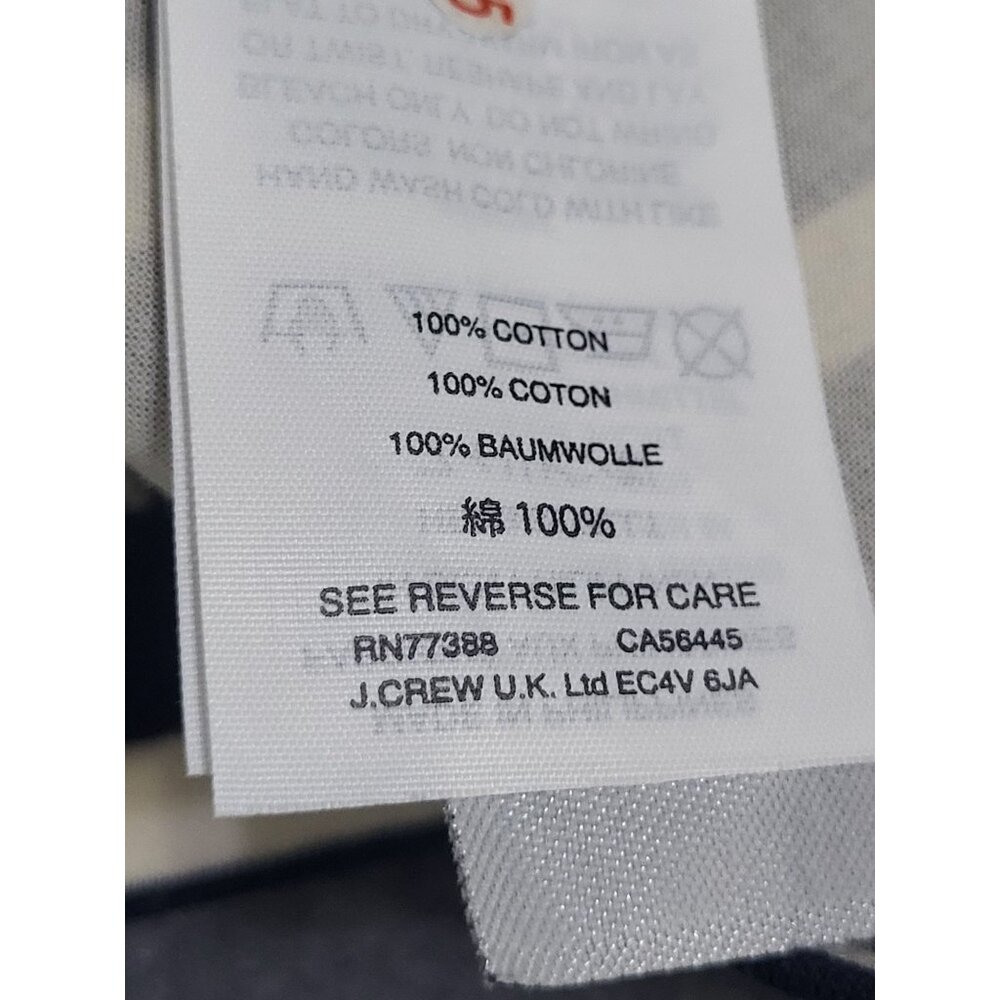 J. Crew One Shoulder Striped Ruffle Top Navy Cream SZ XS Preppy Cotton Classic - Picture 8 of 10